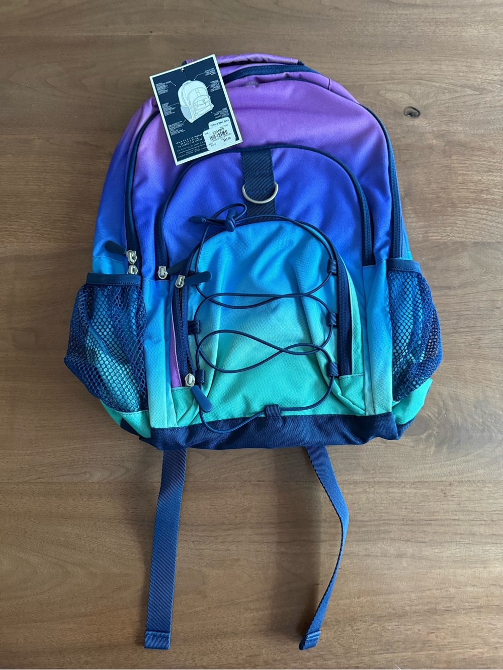 NWT - Pottery Barn Teen Gradient Teal-Blue-Purple Kids Backpack